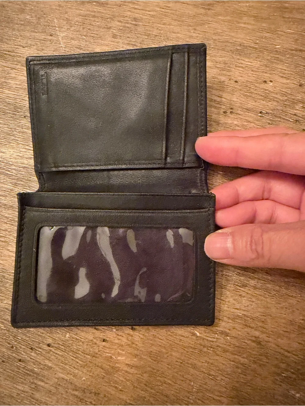 tumi black card holder leather